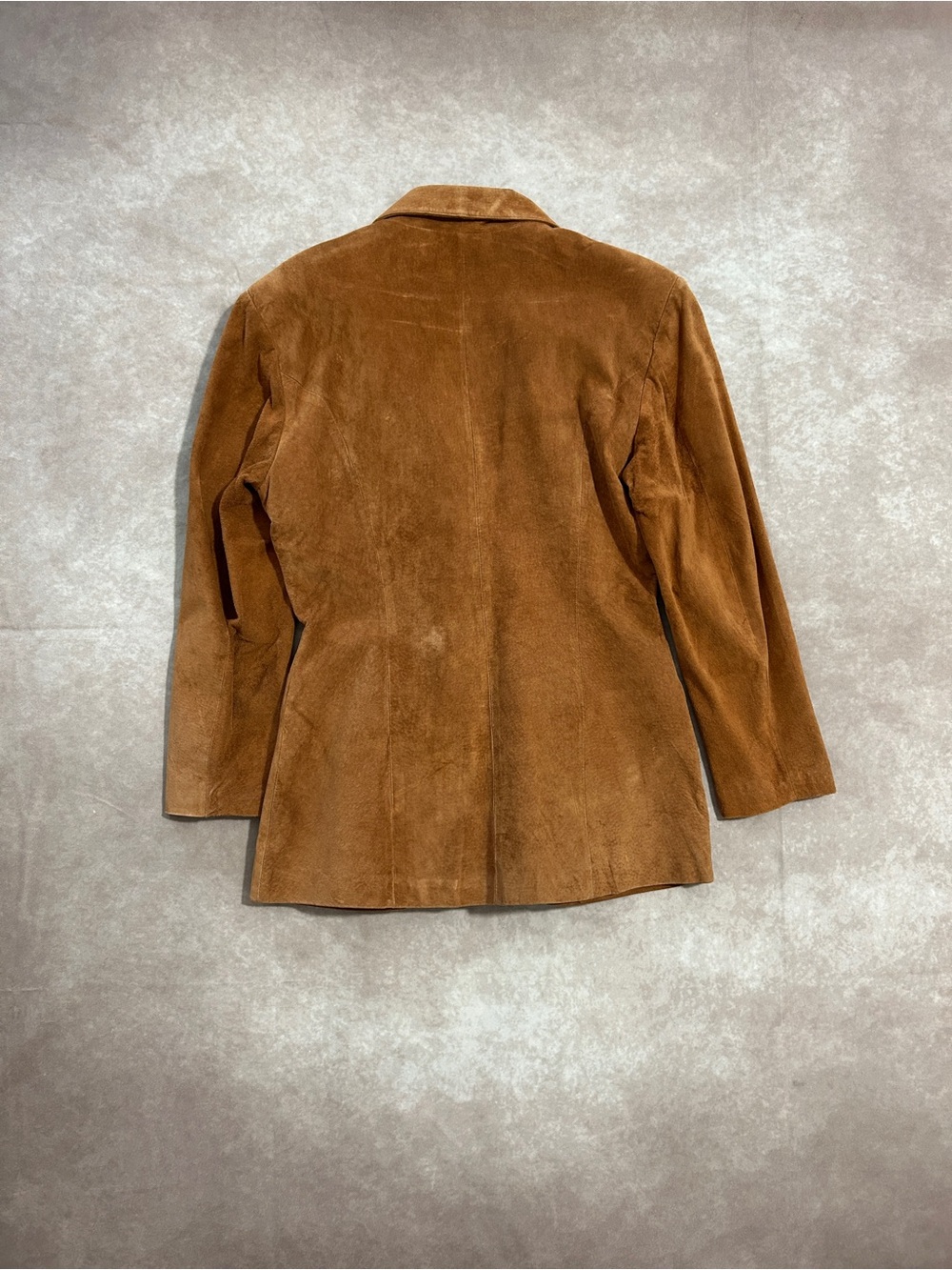 Vintage Wilsons 100% Leather Chestnut Suede Tailored Blazer Jacket Gold Buttons - Picture 4 of 6